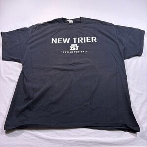 New Trier Trevian Football T Shirt Black Adult Size 2XL Gildan Cotton
